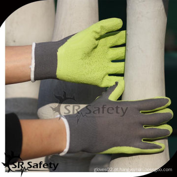 SRSAFETY 13G Tricotado Liner Latex revestido na palma, luvas de trabalho de segurança